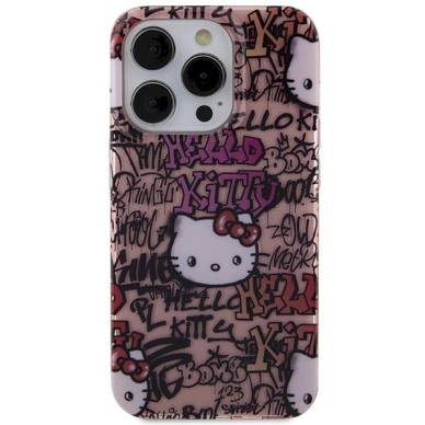 Dėklas Hello Kitty IML Tags Graffiti iPhone 14 Pro Max - rožinis 2