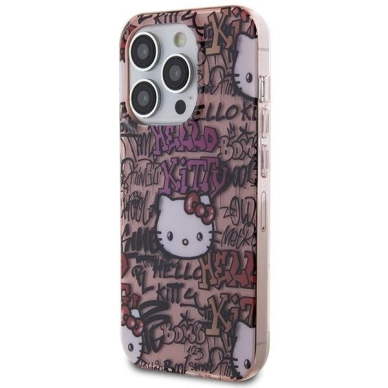 Dėklas Hello Kitty IML Tags Graffiti iPhone 15 Pro Max - rožinis 1