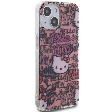 Dėklas Hello Kitty IML Tags Graffiti iPhone 15 - rožinis 3