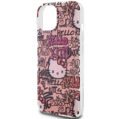 Dėklas Hello Kitty IML Tags Graffiti iPhone 15 - rožinis 5