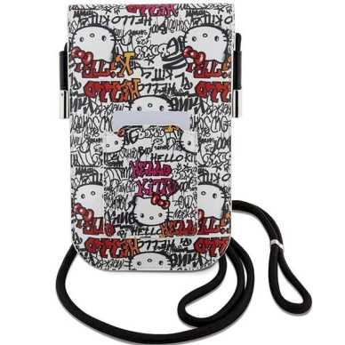 Dėklas Hello Kitty Leather Tags Graffiti Cord bag - Baltas 3