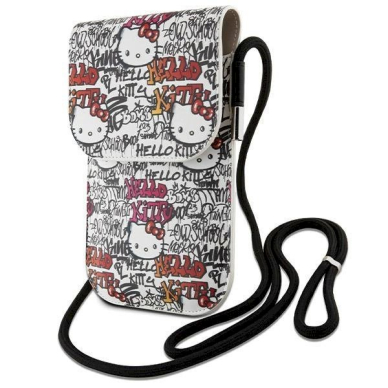 Dėklas Hello Kitty Leather Tags Graffiti Cord bag - Baltas