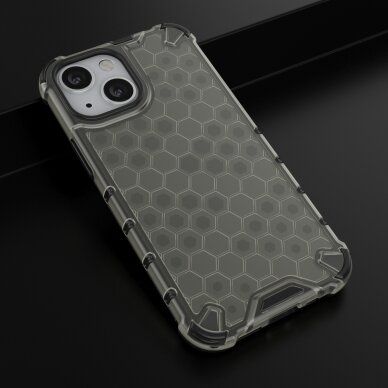 Iphone 13 Mini Dėklas Honeycomb Case armor cover with TPU  Juodas 13