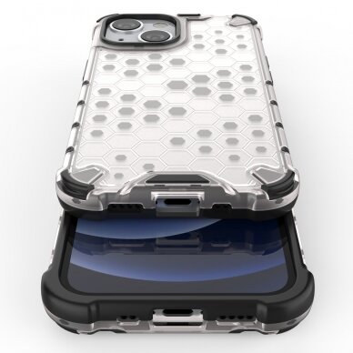 Iphone 13 Mini Dėklas Honeycomb Case armor cover with TPU  Juodas 9