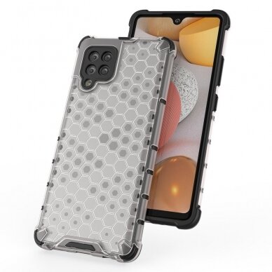 Dėklas Honeycomb Case armor cover with TPU Samsung Galaxy A42 5G permatomas 4