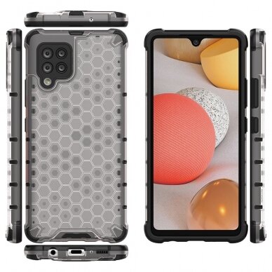 Dėklas Honeycomb Case armor cover with TPU Samsung Galaxy A42 5G permatomas 6