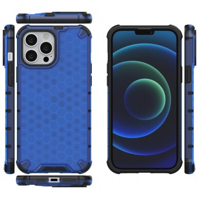 Dėklas Honeycomb Case iPhone 13 Pro Max mėlynas 1