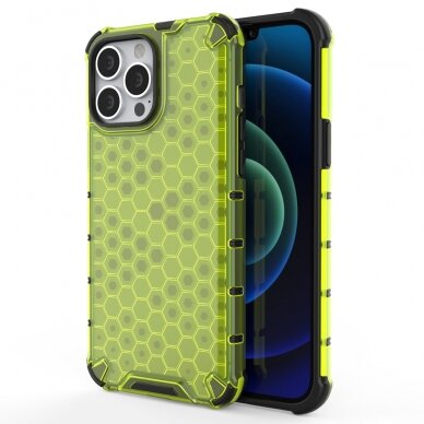 Iphone 13 Pro Max Dėklas Honeycomb Case  žalias