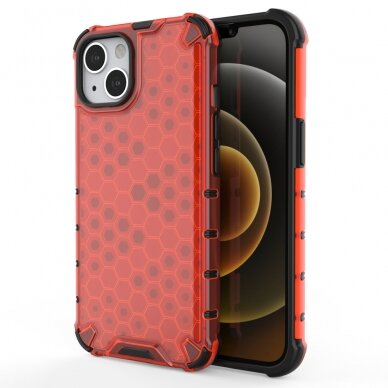 Iphone 13 Dėklas Honeycomb Case  raudonas