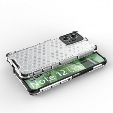Akcija! Dėklas Honeycomb Xiaomi Redmi Note 12 5G / Poco X5 5G armored hybrid case Mėlynas 7