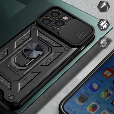 Akcija! Iphone 14 Pro Max Dėklas Hybrid Armor Camshield  Mėlynas 5