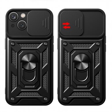 Dėklas Hybrid Armor Camshield iPhone 15 Plus - Juodas 5