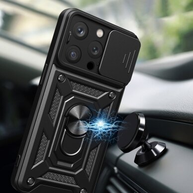 Dėklas Hybrid Armor Camshield iPhone 15 Pro Max - Juodas 1