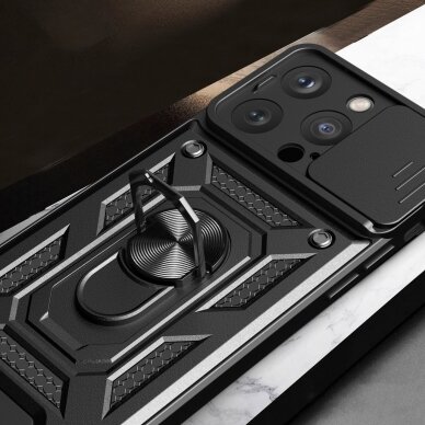 Dėklas Hybrid Armor Camshield iPhone 15 Pro Max - Juodas 4