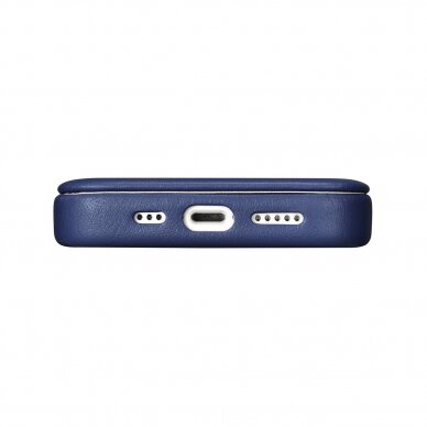 Dėklas iCarer CE Premium Leather Folio Case iPhone 14 Pro (MagSafe) Mėlynas  (WMI14220714-BU) 10