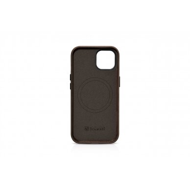 Akcija! Dėklas iCarer Oil Wax Premium Leather MagSafe iPhone 15 Plus - Rudas  2