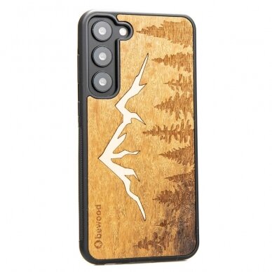 Dėklas iš medžio skirta Samsung Galaxy S23 Plus Bewood Mountains Imbuia 1