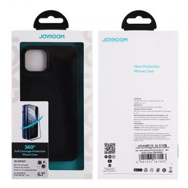 Iphone 13 Dėklas Joyroom 360  + apsauginis stiklas Juodas (JR-BP927) 4