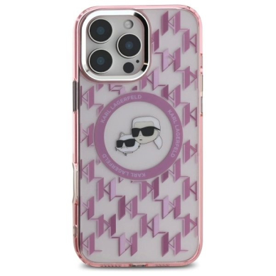 Dėklas Karl Lagerfeld IML Monogram Karl  Choupette Head MagSafe  iPhone 16 Pro Max - Rožinis 2
