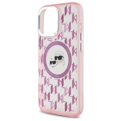 Dėklas Karl Lagerfeld IML Monogram Karl  Choupette Head MagSafe  iPhone 16 Pro Max - Rožinis 5