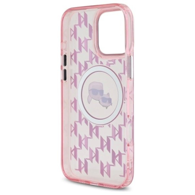 Dėklas Karl Lagerfeld IML Monogram Karl  Choupette Head MagSafe  iPhone 16 Pro Max - Rožinis 6