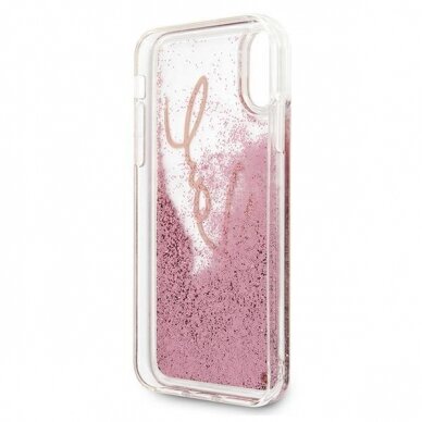 Dėklas Karl Lagerfeld iPhone X/Xs Glitter Signature - Rožinis-Auksinis UGLX912 6