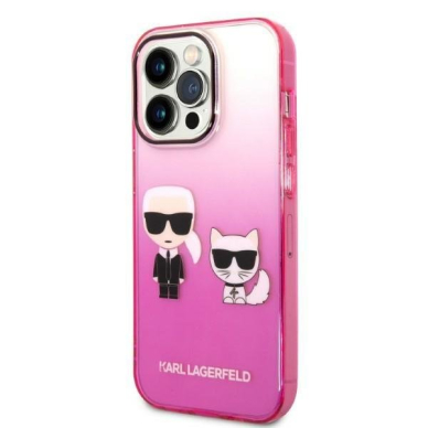 Dėklas Karl Lagerfeld Karl&Choupette KLHCP14XTGKCP iPhone 14 Pro Max Rožinis 1