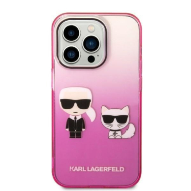 Dėklas Karl Lagerfeld Karl&Choupette KLHCP14XTGKCP iPhone 14 Pro Max Rožinis 2