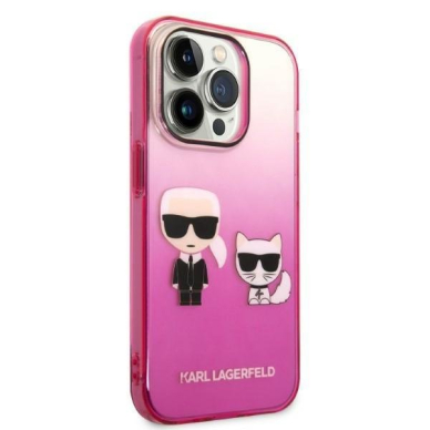 Dėklas Karl Lagerfeld Karl&Choupette KLHCP14XTGKCP iPhone 14 Pro Max Rožinis 3