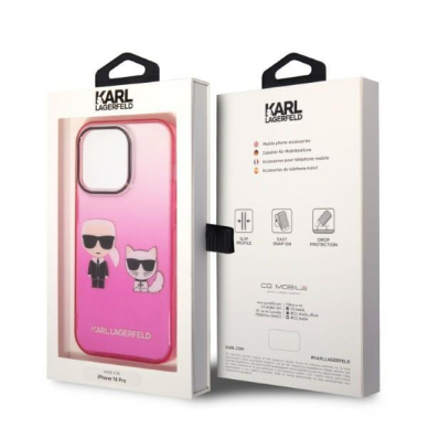 Dėklas Karl Lagerfeld Karl&Choupette KLHCP14XTGKCP iPhone 14 Pro Max Rožinis 7