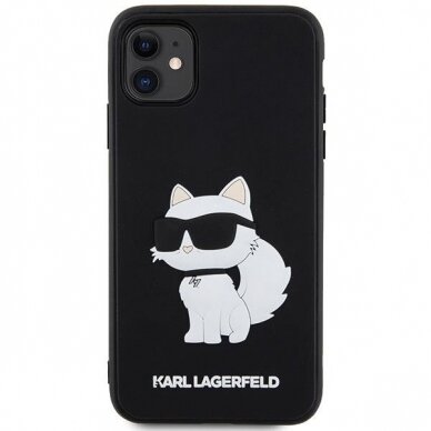 Dėklas Karl Lagerfeld Rubber Choupette 3D KLHCN613DRKHNK iPhone 11 / Xr Juodas 2