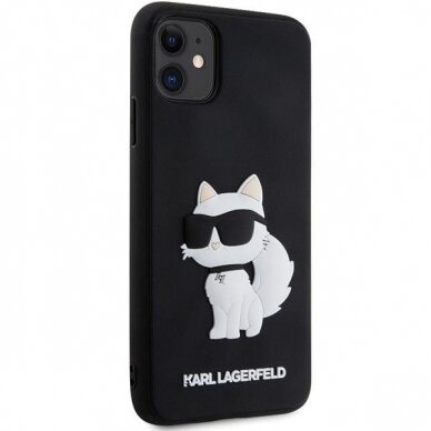 Dėklas Karl Lagerfeld Rubber Choupette 3D KLHCN613DRKHNK iPhone 11 / Xr Juodas 3