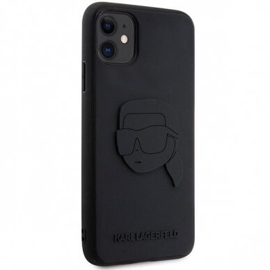Dėklas Karl Lagerfeld Rubber Karl Head 3D KLHCN613DRKNK iPhone 11 / Xr Juodas 3