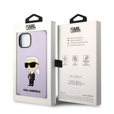 Dėklas Karl Lagerfeld Silicone Ikonik KLHCP14MSNIKBCU iPhone 14 Plus Purpurinis 7