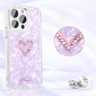 Iphone 13 Pro Dėklas Kingxbar Epoxy su Swarovski kristalais  Violetinis 1