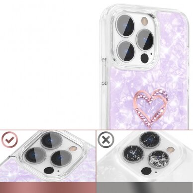 Iphone 13 Pro Dėklas Kingxbar Epoxy su Swarovski kristalais  Violetinis 2