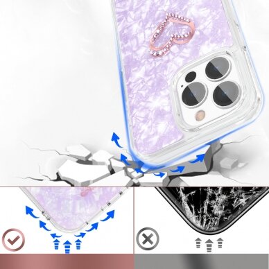 Iphone 13 Pro Dėklas Kingxbar Epoxy su Swarovski kristalais  Violetinis 3