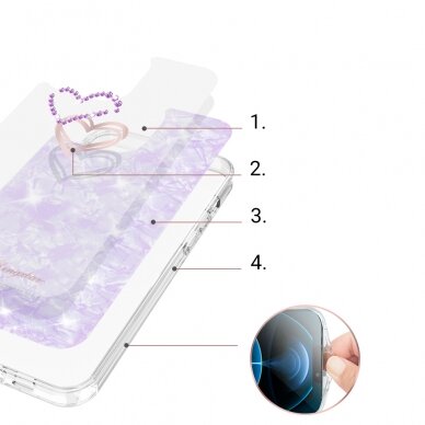Iphone 13 Pro Dėklas Kingxbar Epoxy su Swarovski kristalais  Violetinis 4