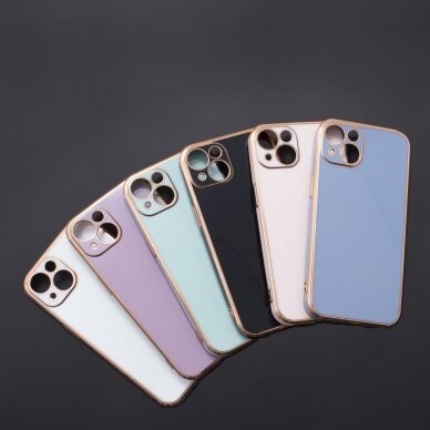 Dėklas Lighting Color Case for iPhone 12 Pro Rožinis, auksiniais kraštais 9