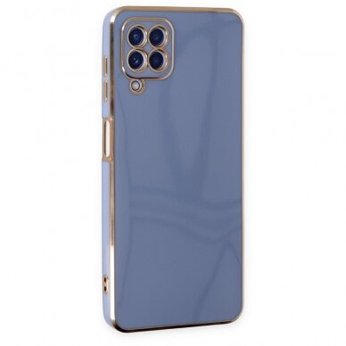 Samsung Galaxt A12 Dėklas Lighting Color Case for 5G Mėlynas, auksiniais kraštais 1