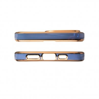 Samsung Galaxt A12 Dėklas Lighting Color Case for 5G Mėlynas, auksiniais kraštais 2