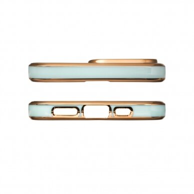 Dėklas Lighting Color Case for Xiaomi Redmi Note 11 Mėtinis, auksiniais kraštais 2