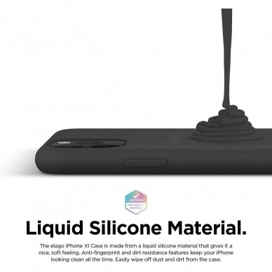 Akcija! Dėklas Liquid Silicone 1.5mm Apple iPhone 11 juodas   1