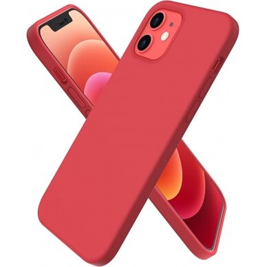 Dėklas Liquid Silicone 1.5mm Apple iPhone 15 Plus raudonas 1