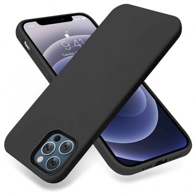 Dėklas Liquid Silicone 1.5mm iPhone 13 juodas  3