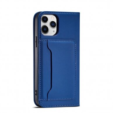 Dėklas Magnet Card Case for iPhone 12 Mėlynas 10