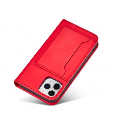 Dėklas Magnet Card Case for iPhone 12 Raudonas 16
