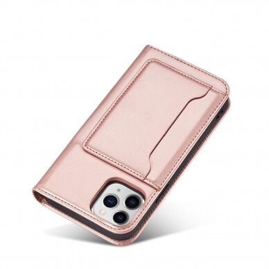 Dėklas Magnet Card Case for iPhone 12 Rožinis 18