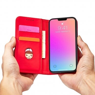 Iphone 14 Dėklas Magnet Card Case for  Raudonas 10