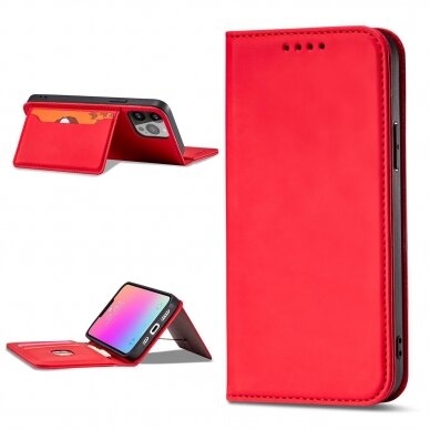 Iphone 14 Dėklas Magnet Card Case for  Raudonas 12